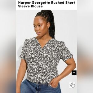 NWT TORRID 4X Harper Georgette Short Sleeve Blouse